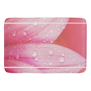 Tapis De Bain Pédales de nattes/de fleurs roses avec gouttes de