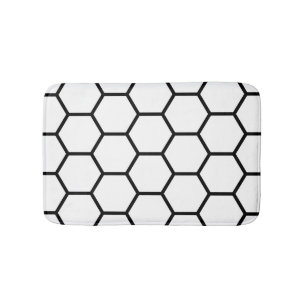 Tapis De Bain Peigne de miel blanc et noir