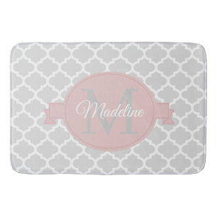 Tapis De Bain Peignoir rose Quatrefoil personnalisé
