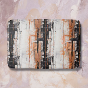 Tapis De Bain Peinture à séchage Abstraite en cuivre, noir et bl