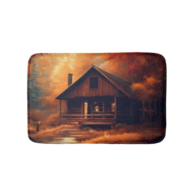 Tapis De Bain Peinture d'automne/ Hallowe'en/rustique (Devant)