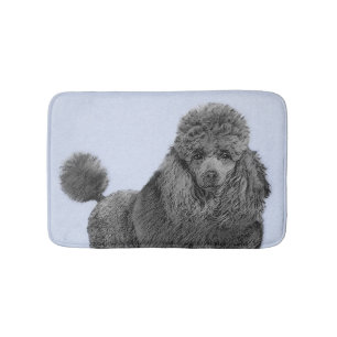 Tapis De Bain Peinture de caniche Miniature Jouet noir Art origi