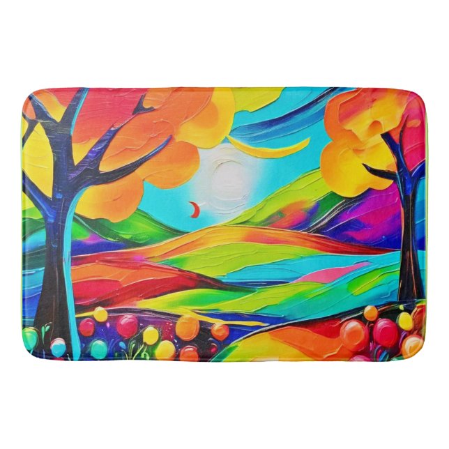 Tapis De Bain Peinture Harmonie à flanc de colline (Devant)