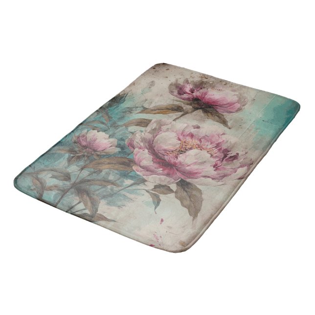 Tapis De Bain Peonies peintes - Bathmat (Angle)