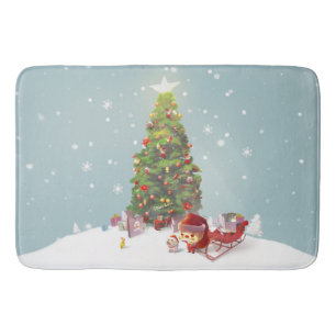 Tapis De Bain Père Noël avec arbre de Noël