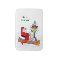 Père Noël avec Renard de lapin et écureuil