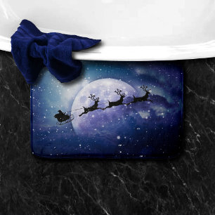 Tapis De Bain Père Noël Sleigh   Imaginaire Galaxy Christmas Nig