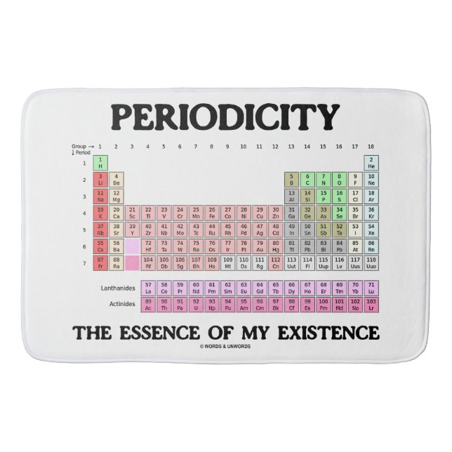 Tapis De Bain Périodicité l'essence de ma chimie d'existence (Devant)