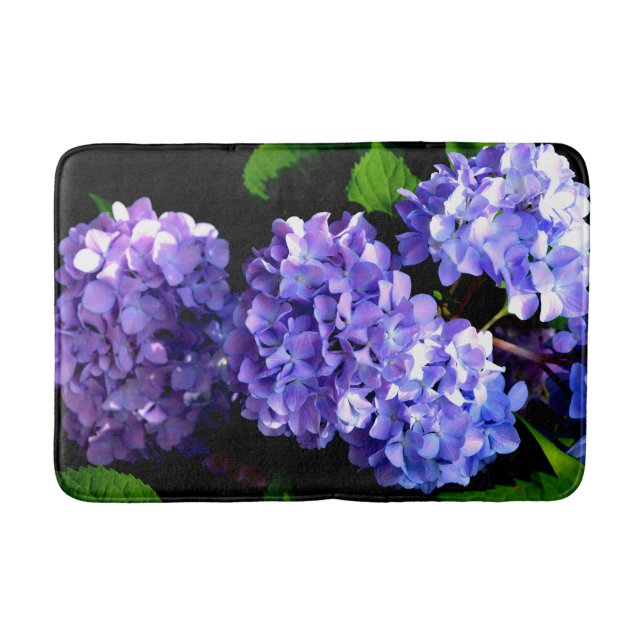Tapis De Bain Périwinkel hydrangeas violet bleu fleur floral (Devant)