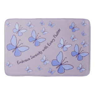 Tapis De Bain Périwinkle Bleu Papillon Fbattage Lavender Gris