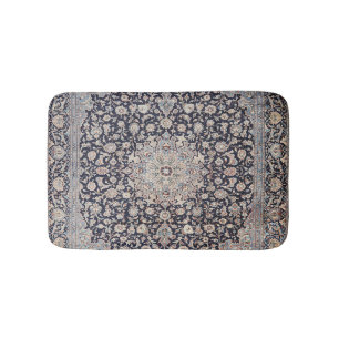 Tapis De Bain Perse Mesurée Bleu foncé gris foncé