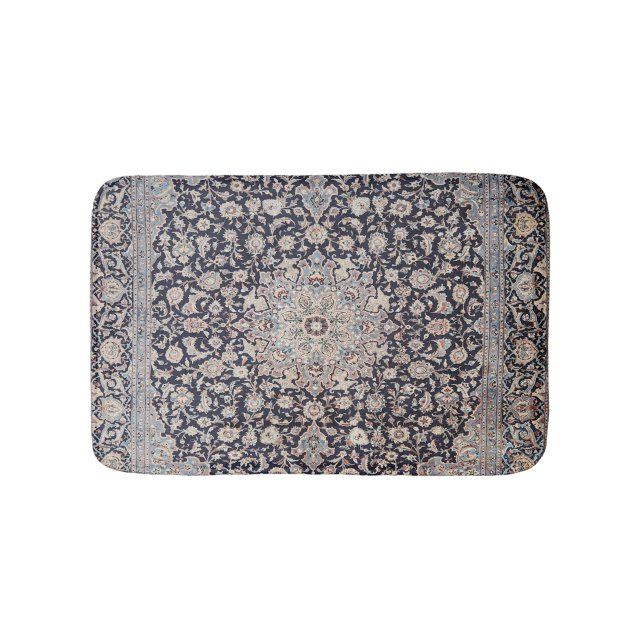 Tapis De Bain Perse Mesurée Bleu foncé gris foncé  (Devant)