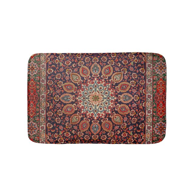 Tapis De Bain Perse Tabriz Noir Radial Géométrique  (Devant)