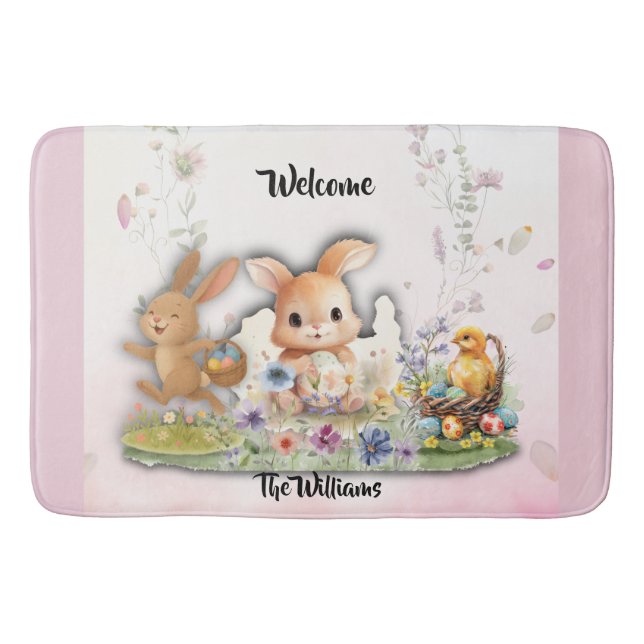 Tapis De Bain Personalized Easter Bunny Bath Mat (Devant)