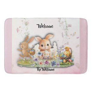 Tapis de bain personnalisé du lapin de Pâques