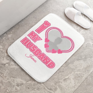 Tapis De Bain Personnalisé J'aime mon mari – Ajouter une photo e