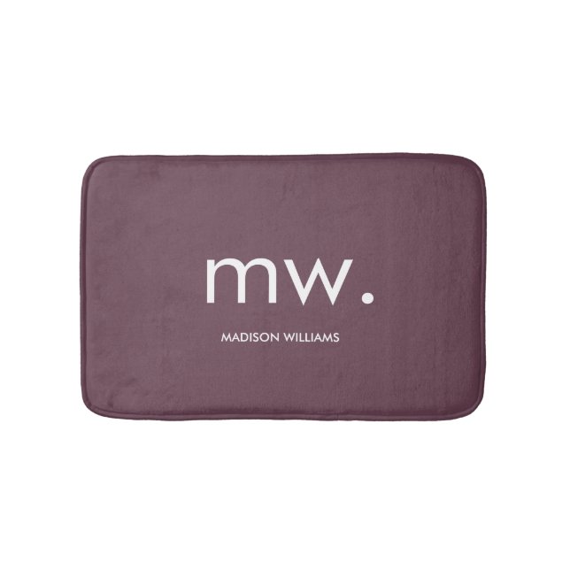 Tapis De Bain Personnalisé Monogram Pastel Élégant Design Modern (Devant)