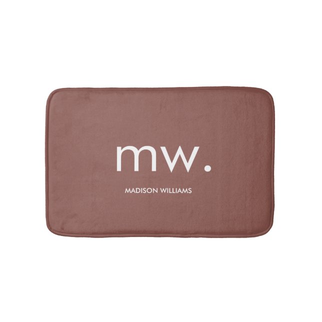 Tapis De Bain Personnalisé Monogram Pastel Élégant Design Modern (Devant)