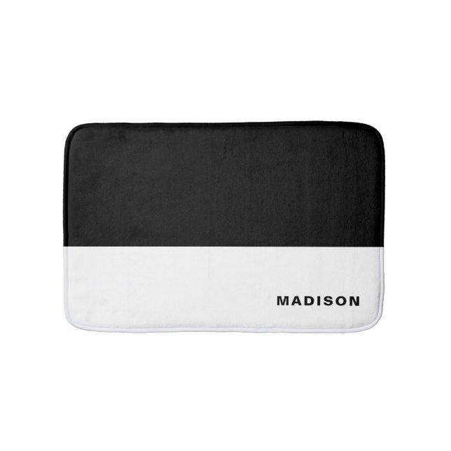 Tapis de bain personnalisé par bloc noir et blanc (Devant)