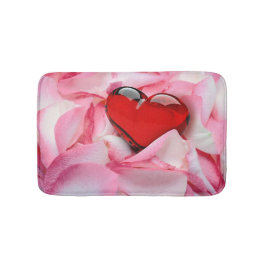 Tapis De Bain Pétales Roses en verre rouge