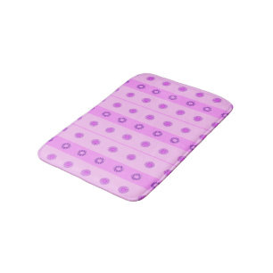 Tapis De Bain Petit Motif de fleurs rose et violet