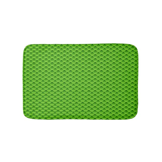 Tapis De Bain Petit motif vert d'échelle de poissons (Devant)