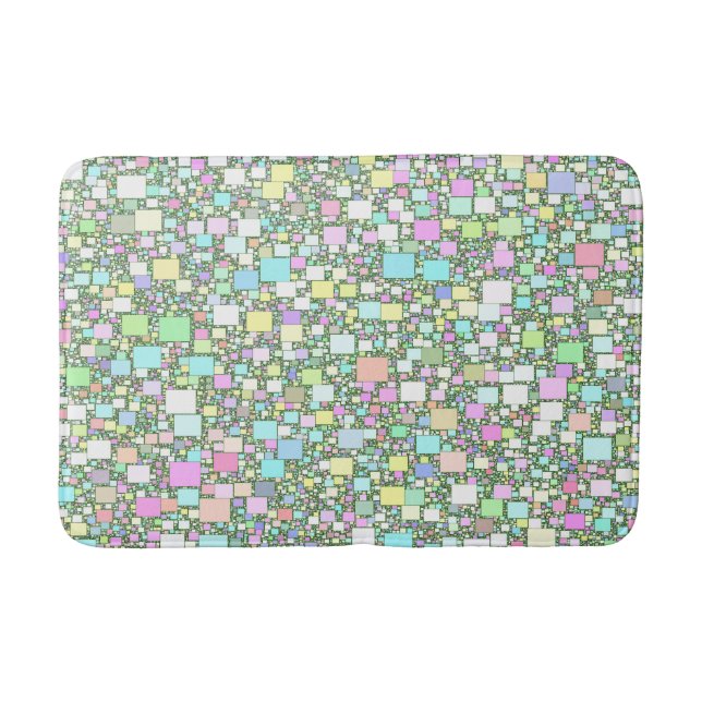 Tapis De Bain Petites boîtes Pastel Artwork Abstrait (Devant)
