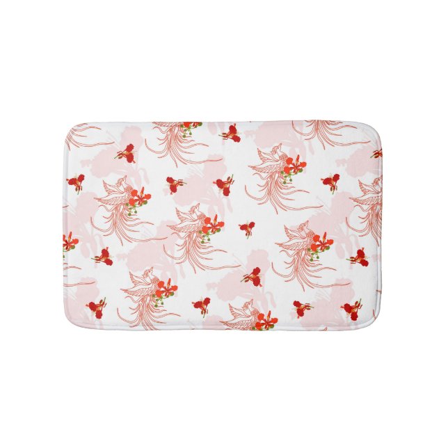 Tapis De Bain Phoenix Oiseau Et Phoenix Fleur Motif Sans Faille (Devant)