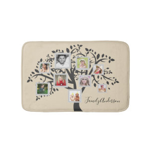 Tapis De Bain Photo Collage Family Tree Modèle Personnalisé