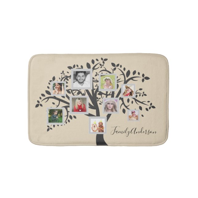 Tapis De Bain Photo Collage Family Tree Modèle Personnalisé (Devant)