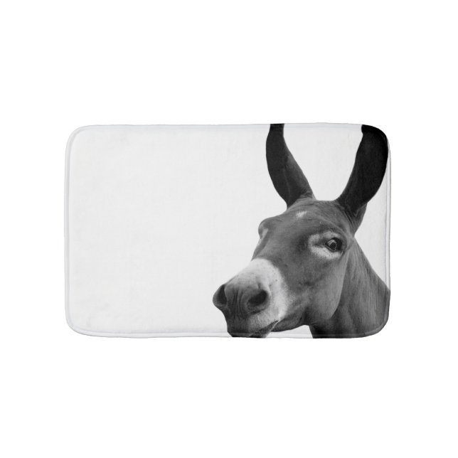 Tapis De Bain Photo d'animal d'âne noir et blanc (Devant)