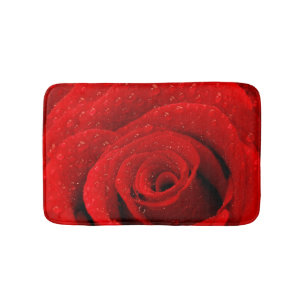 Tapis De Bain Photo d'arrière - plan de rose rouge