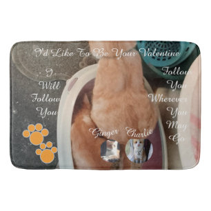 Tapis De Bain Photo de chat avec empreinte de patte humoristique