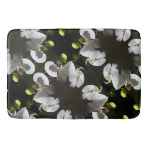 Tapis De Bain photo d'orchidée blanche, photo à fleurs blanches 