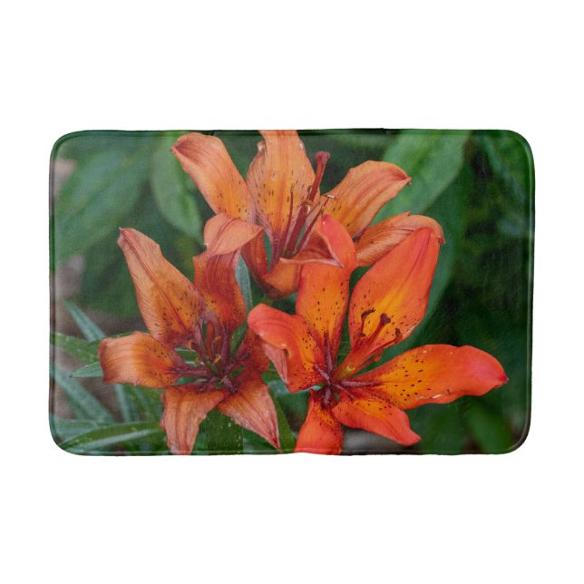 Tapis De Bain Photo Fleur, Jour Orange Lily (Devant)