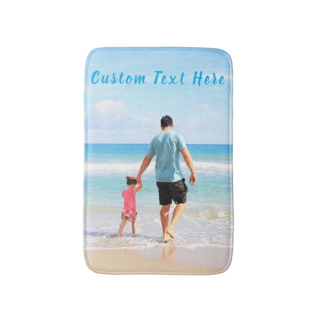 Tapis De Bain Photo personnalisée et maillot de bain de texte (Devant (Vertical))