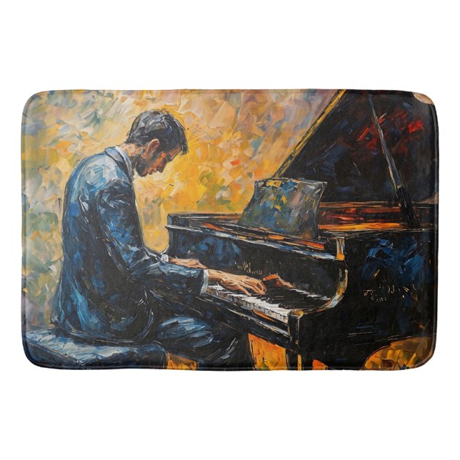 Tapis De Bain Piano Player - Peinture à l'huile (Devant)