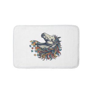 Tapis De Bain Pièce de puzzle de cheval coloré T-Shirt gravure v