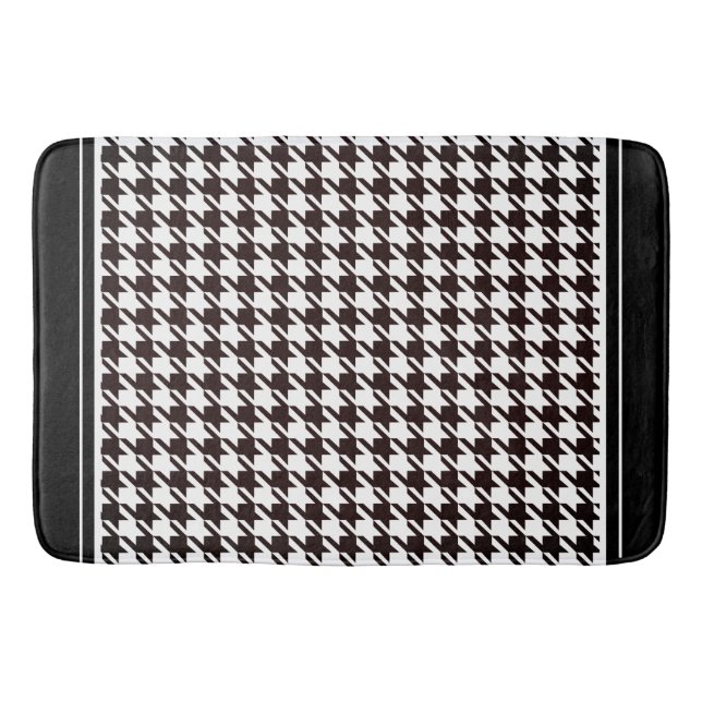 Tapis De Bain Pied de fond noir et blanc classique   (Devant)