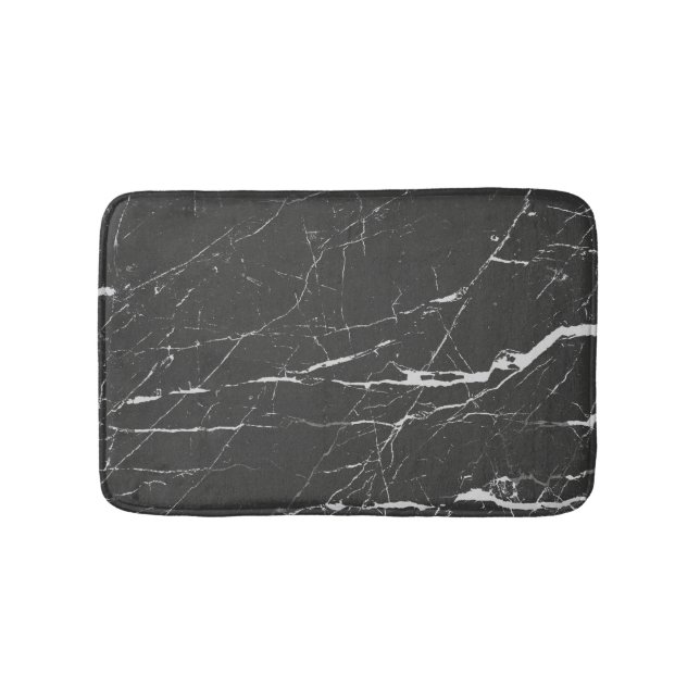 Tapis De Bain Pierre de marbre noir et gris (Devant)