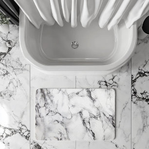 Tapis De Bain Pierre en marbre blanc noir et gris