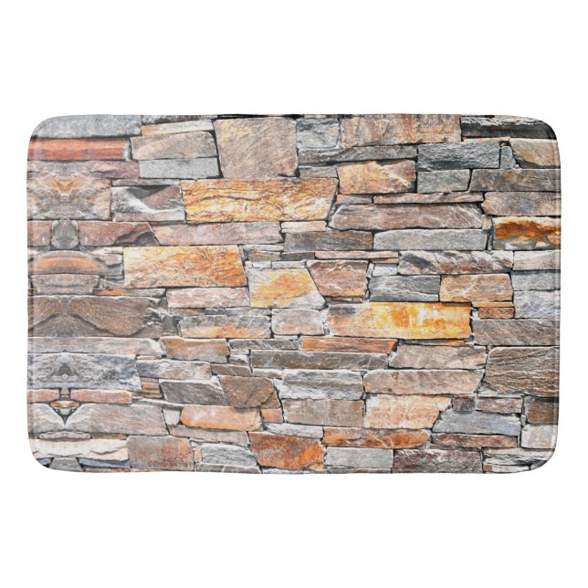 Tapis De Bain Pierre | motif en pierre naturelle | briques (Devant)