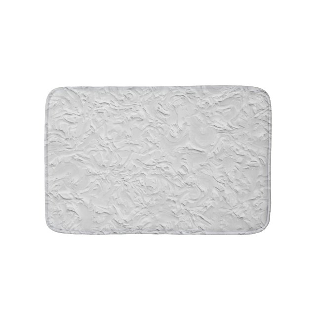 Tapis De Bain Pierre texturée blanche, Art Abstrait monochrome (Devant)