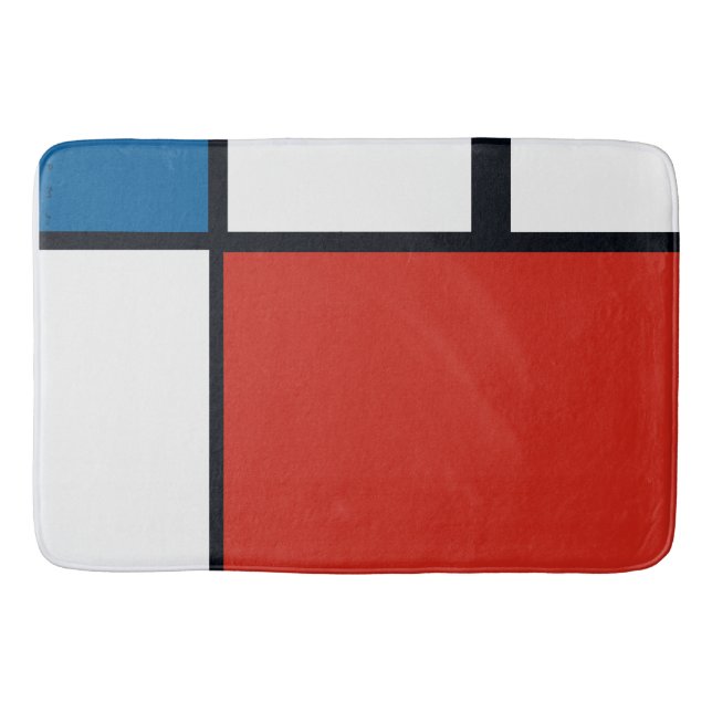 Tapis De Bain Piet Mondrian - Composition Abstrait géométrique (Devant)