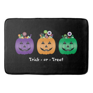 Tapis De Bain Pince À Bonbons Jack-o'-lantern Halloween Ou Trait