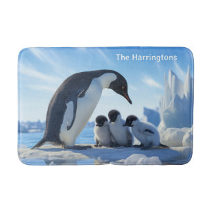 Tapis De Bain Pingouins Cool de nom personnalisé