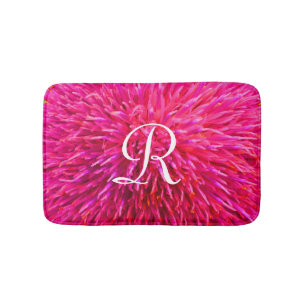 Tapis De Bain Pink Abstrait Monogramme Plush Bath Mat