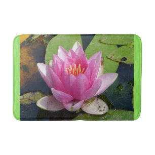 Tapis De Bain Pink Water Lily Fermer Bathmat