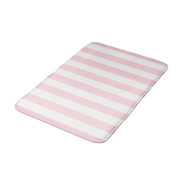 Tapis De Bain Pink & White Stripe Bathmat  (Angle)