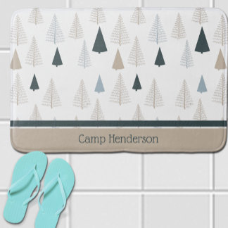 Tapis De Bain Pins primitifs sur blanc